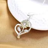 Pendants S925 Sterling Silver 18 Inches Zircon Sunflower Heart Necklace For Women Couples Fashion Wedding Gifts Jewelry