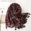 Scarves Fashion Scarf Of Foreign Gas Red Small Leopard Print Long Silk Scarf Spring And Autumn Korean Version Of Cotton Scarf TravelL231101