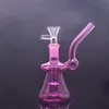 Küçük mini beher bong bubbler su bonglar kalın cam bonglar su boruları yağ kuleleri nargile ile 14mm erkek tütün kasesi sigara içme parçaları