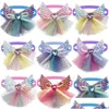 Vêtements de chien Vêtements de chien 50 / 100pcs Accessoires de chiens de compagnie de mode Style d'aile Petit chiot Chat Bowties Fantaisie Cravate en dentelle Fournitures de toilettage DH7SY