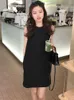 Casual Kleider Mini Straps Frauen Lose Süße Reine Französisch Stil Allgleiches Oansatz Mode Chic Sommer Ärmellose Ulzzang Girlish