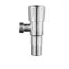 Bathroom Sink Faucets 1Pc Toilet Washing Machine 1/2 IN And Cold Water Triangle Valve Stop Angle Brass Stainless Steel