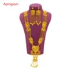 Hochzeit Schmuck Sets Apingxun Ankunft 24K Gold Farbe Quasten Halskette Ohrringe Set Afrikanische Australische Frauen Braut Charme 231101