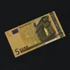 Billets commémoratifs personnalisés en feuille d'or, 7 ensembles de couleur euro pour la collection, offre spéciale