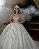 Romantic Sheer Neck Wedding Dresses Illusion Bridal Gown Custom Made Long Sleeves Lace Appliques Wedding Gowns