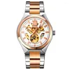Wristwatches SKMEI Brand Men's Automatic Watch For Men Fashion Stainless Steel Quartz Watches Hollow Skeleton Mechanical Wristwatch