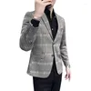 Мужские костюмы 2023, модный весенне-осенний повседневный мужской клетчатый пиджак, хлопковый тонкий английский костюм, блейзер Masculino, мужская куртка