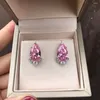 Boucles d'oreilles CMajor en argent Sterling massif S925, bijoux fins, rose, bleu clair, forme de goutte d'eau, Zircon cubique, clou classique pour femmes