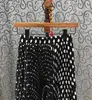 Skirts High Quality 2023 Spring Long Women Elastic Waist Polka Dot Prints Sexy Asymmetrical Style A-Line Pleated Skirt