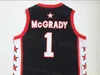 Maglia da basket High School 1 T-Mac Mount Zion Christian Tracy McGrady College per gli appassionati di sport Squadra universitaria Nero Ricamo in puro cotone Traspirante Uomo NCAA