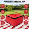 Dinnerware Large Insulated Thermal Bag: Box Delivery Take Out Bag Tote Bento Lunch Red Portable Picnic Container Drinks