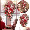 Dekoracyjne kwiaty wieńce kwiaty dekoracyjne świąteczne wieniec cukierki sztuczne drzwi okienne wiszące girlandy rattan home dhw5a