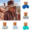 Orecchini pendenti Disco Cappello da cowboy a forma di gancio Denim Stile tribale Grande orecchino in resina per gioielli da donna