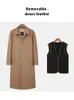 Women's Wool Blends Long length wool coat men's camel classic single breasted thickened and detachable down jacket British style men's wool coat 231101