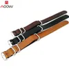 Watch Bands AOOW ZULU Leather Watchband NATO Band Strap 18mm 20mm 22mm For Men Women Accessories Sliver Ring Buckle Replacement1287y