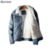 Herrjackor män denimjacka trendig vinter varma fleece rockar mens outwear mode jean jackets manliga cowboy casual kläder plus oss storlek 4xl 231101