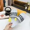 sandlas designer shoes women slipper sandals letter slippers high heels straw shoes flats with box