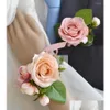 Dekorative Blumen Kränze Dekorative Blumen 1 Stück Hochzeit Bräutigam Boutonniere Oder Braut Hand Handgelenk Blume Künstliche Blumen Suppli Dhli5