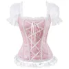 Femmes Shapers Sexy Gothique Princesse Costume Manches Courtes À Lacets Corset Bustier Top Désossé Taille Formateur Lingerie Overbust Corsets Corps