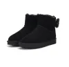 Botas femininas de neve com fivela de lã u3352g, botas curtas, macias, confortáveis, casuais de pele de carneiro, mantêm botas quentes com cartão, saco de lixo, lindo presente