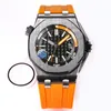 Mens Watch 3120 Automatisk rörelse klockor 42 mm safir keramisk klockfodral mode gummiband klassisk armbandsur montre de luxe