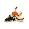 Charms Fashion Acrylic Bull Head Shape 26x31mm Pendant Natural Stone Crystal Resin DIY Jewelry Making Necklace Earrings Charm Accessory