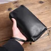 Wallets AETOO Handbag Men's Leather Large-capacity First Layer Cowhide Clutch Casual Long Wallet Soft Mobile Phone Bag