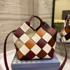 Luxury brand designer package lychee checkerboard bag carrying crossbody bag out small bag light luxury large capacity Tote bag
