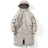 Homens para baixo parkas casaco longo inverno algodão acolchoado jaqueta masculina com capuz oversize homem outerwear moda solta grosso casacos quentes 231031