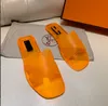 Topp enkelhet Ny transparent kristall kvinnors tofflor mode platt botten gelé tofflor kvinnors flip-flops sandaler kausel