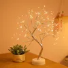 Luzes noturnas luzes led noturno mini natal árvore lâmpada de mesa de cobre arame de fada corda de fada presente de luz caseira decoração de quarto interno p230331