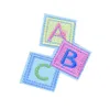 10 st fyrkantiga ABC -lappar för klädväskor järn på överföringsapplikationspatch för barnkläder diy sy på broderiemblem292q