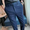 Herrenanzüge Sommer knöchellangen Anzug Hosen Hosen für Männer Eis Seide koreanischen Stil dünne Mann formale 2023 Korea Kleidung G147