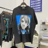 Fog Cobain Kurt Rock Band Character Print Vintage Loose Washed Old Short Sleeve T-shirt Fashion