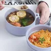 Skålar Essentials för College Dorm Rapid Ramen Noodles Fork Spoon Microwave Cooker Bowl Set Instant