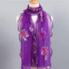 Bufandas 2023 Estampado de flores Gasa Seda Bufanda Protector solar Mantón largo Musulmán Hijabs Bandana Mujeres Delgada Playa suave