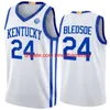 Koszykówka Kentucky Wildcats College 5 Malik Monk Jerseys 0 Deaaron Fox 30 Julius Randle 24 Eric Bledsoe 4 Rajon Rondo Hafdery NCAA Niestandardowy numer nazwy