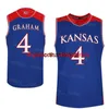 NCAA College Kansas Jay Basketball 4 Devonte Graham Jersey 11 Josh Jackson 1 Dedric Lawson 12 Kelly Oubre Jr 24 Lagerald Vick 0 Frank Mason III 2022 Final Four