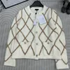 Designer Women Knitted Cardigan Coats Design Metal Buttons Sweaters Fashion Ladies Knits Shirts Tops