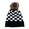 Woman Wool Hats Winter Warm Pom Ponytail Beanies Christmas Plaid Knitted Hats Home Adult Ponytail Hat