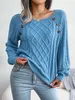 Women's Sweater Casual Square Collar Buttons Long Sleeve Knitted Pullovers And Sweaters For Autumn Winter 2023 231031