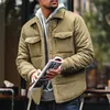 Giubbotti da uomo Maden Tessuto pelle di pesca Vintage Parka Cappotto invernale da uomo Spessa Corto Slim Fit Cappotti imbottiti Morbidi e caldi Giacche casual 231101