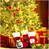 Decorazioni natalizie Decorazioni natalizie 6 pezzi Calze natalizie in feltro Regalo Borse per bambini Trattare caramelle per la decorazione dell'albero di casa Anno 2023 Goccia Dhc8E