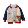 Jackor 1-6T Kid Fashion Jacket för pojkeflickor Coat Spring Autumn Baseball Uniform Cotton Light Weight Ytterkläder Baby Barnkläder JK006 230331