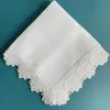 Table Napkin 6 Pieces Lace Napkins White Hemstitch Cocktail For Party Wedding Linen Fabric Cotton Dinner 231031