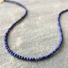 Anhänger 2023 Natürliche Lapis Lazuli Einfache Choker Halsketten Modische Frauen Perlen Kragen Halskette Designer Schmuck Bijoux