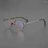 サングラスフレーム2023ピュアチタンレトロメガネフレームメンヴィンテージデザイナーラウンド光眼鏡近視