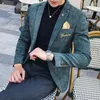 Ternos masculinos outono inverno estilo britânico casual moda terno versão coreana jaqueta de veludo fino/blazer masculino/homem