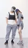 Stage Wear Reflective Street Dance Performance Team Costume Loose Kpop Hip Hop Clothes Grey Suit Adult Jazz Dancer Outfit VDB6391