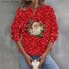 Erkek Hoodies Sweatshirts Kadın Hoodie Noel Noel Claus Baskı gündelik o boyun boyunlu sweatshirtler gevşek sokak kıyafetleri sonbahar kış kadın giyim l231101